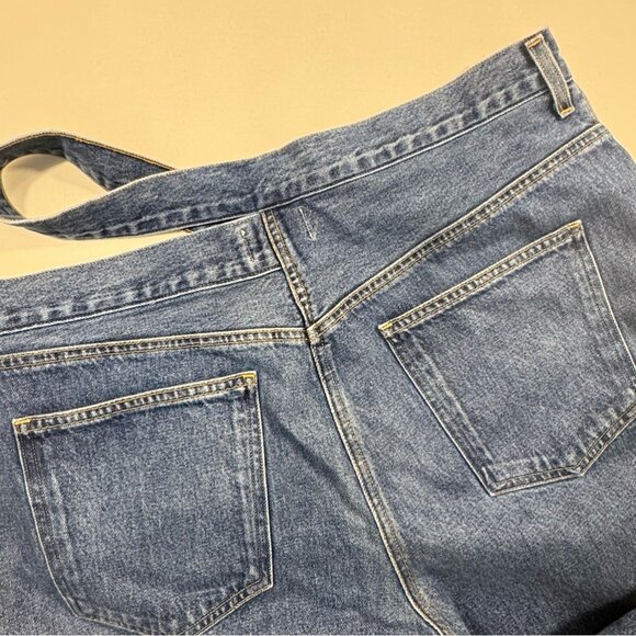 AGOLDE Cut-Out Baggy Straight-Leg Jeans Women’s Size 33 Blue Denim High Waist - Picture 9 of 15